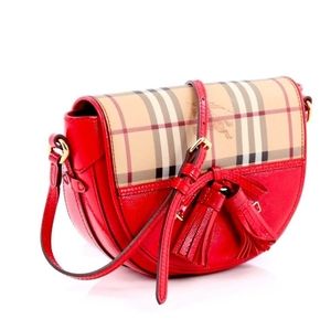 Burberry Haymarket Coated Canvas and Leather Crossbody bag.